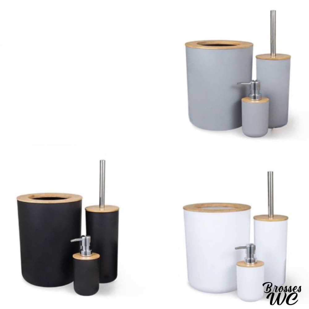 Brosse WC marron avec support bambou 37 cm - Brosses WC