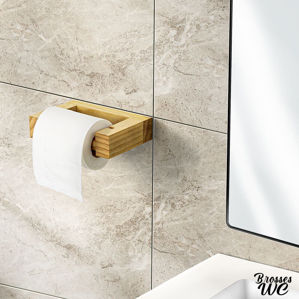 Dérouleur papier toilette WC bois de palette brut - création