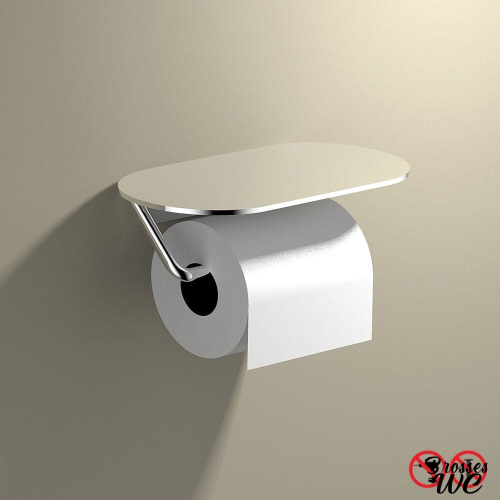 Dérouleur papier toilette et brosse wc métal chromé Couleur chrome