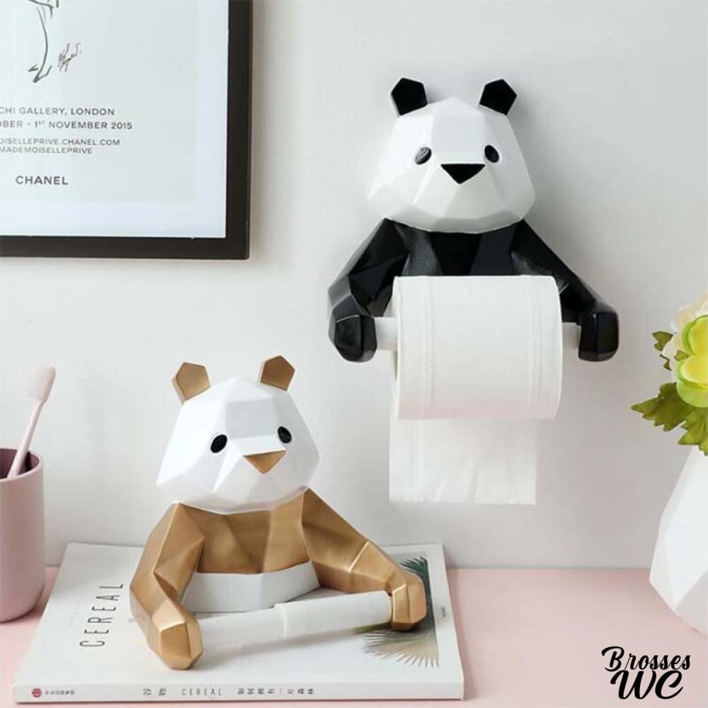 Porte Rouleau Papier Toilette Mural Original - Statuette Panda