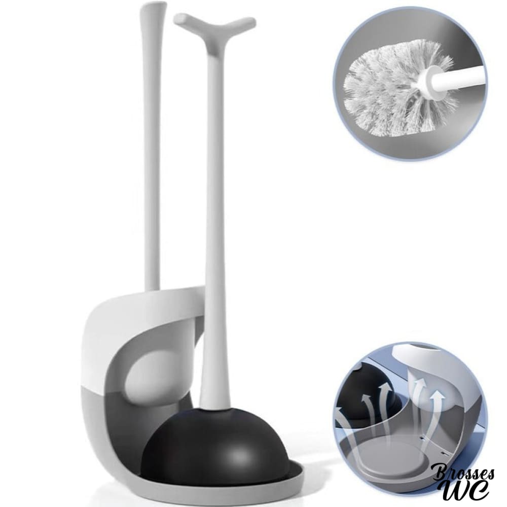 Guy Levasseur - Brosse WC à ventouse d'air en ABS - Blanc - Kiabi