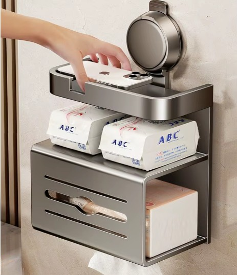 Support papier toilette ventouse