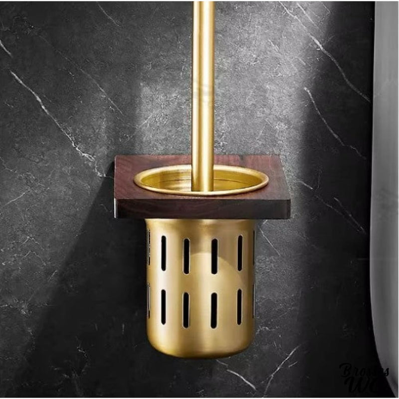 Accessoires wc aluminium brosse or