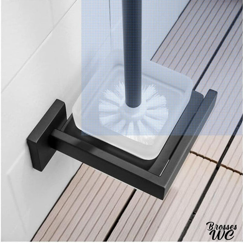 Brosse a wc avec support papier wc noir