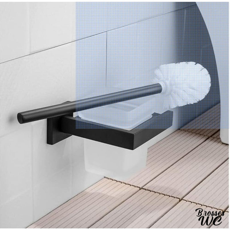 Brosse a wc avec support papier wc noir