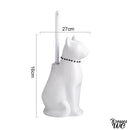 Brosse a wc chat blanc