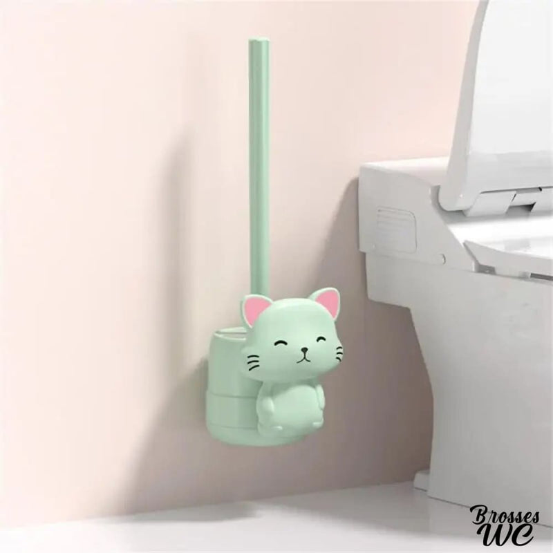 Brosse a wc chat blanc