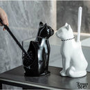 Brosse a wc chat blanc