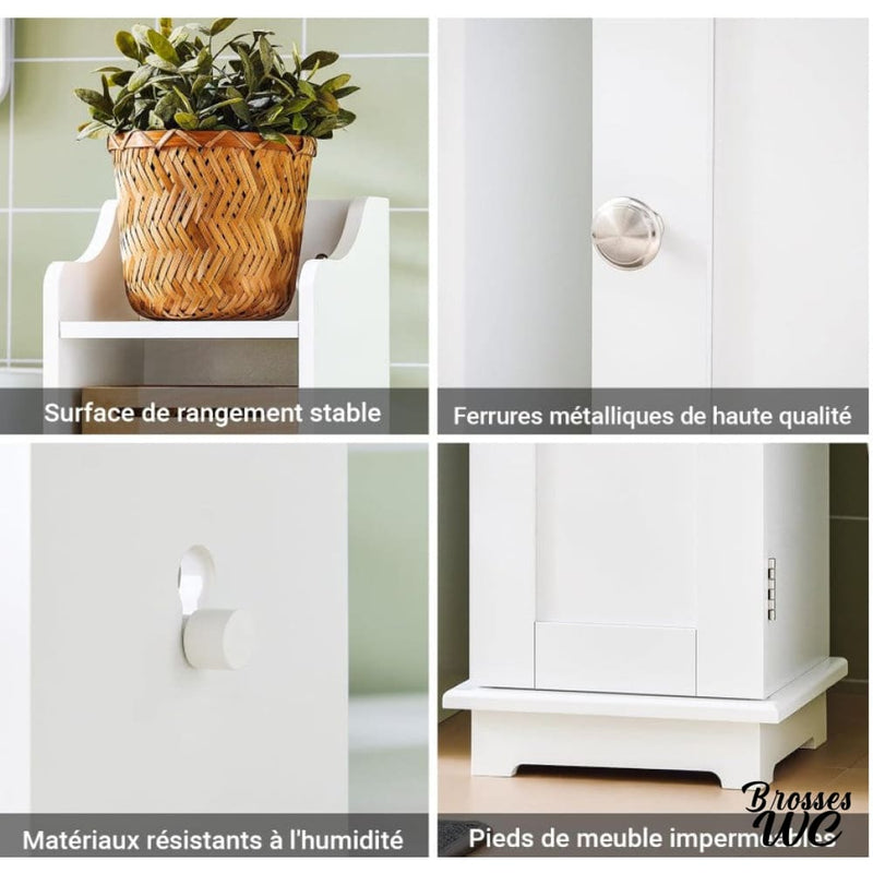 Brosse a wc et papier toilette integré