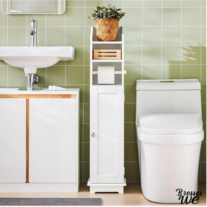 Brosse a wc et papier toilette integré