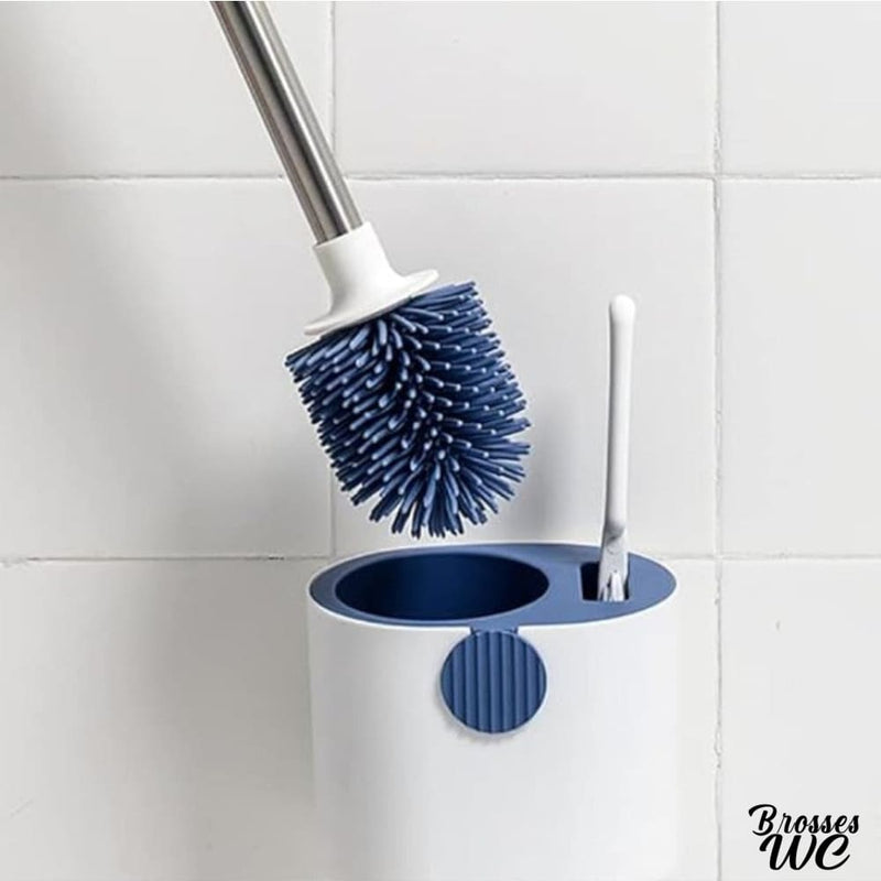 Brosse wc à deux brosses blanc