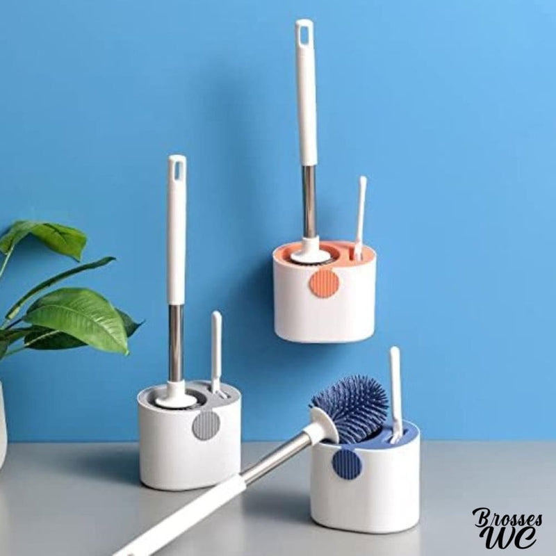Brosse wc à deux brosses blanc
