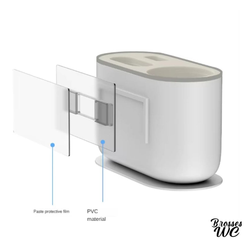 Brosse wc à deux brosses blanc