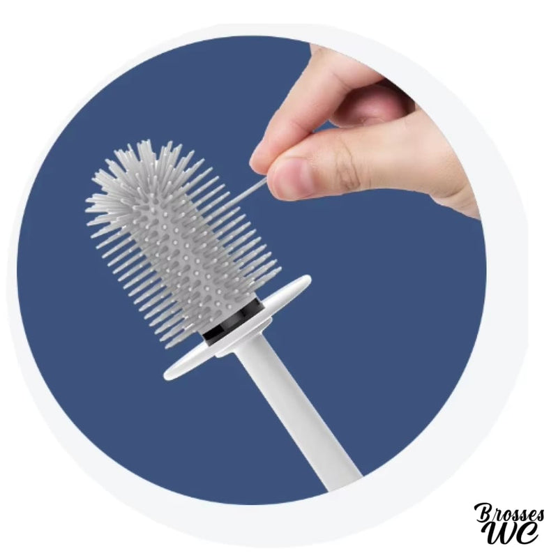 Brosse wc à deux brosses blanc