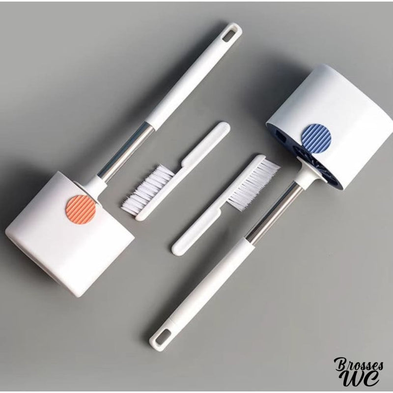 Brosse wc à deux brosses blanc