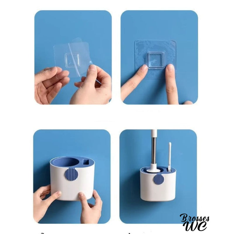 Brosse wc à deux brosses blanc