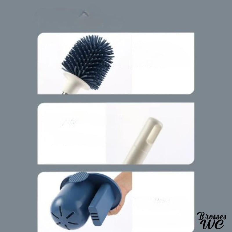 Brosse wc à deux brosses blanc