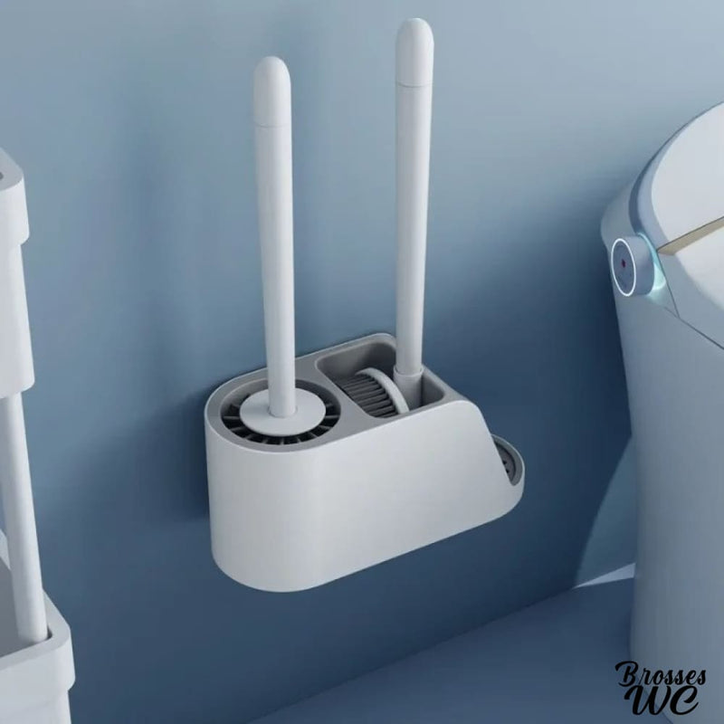 Brosse wc antibacterienne double brosse