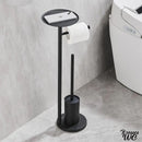 Brosse wc avec porte rouleau noir