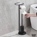 Brosse wc avec porte rouleau noir