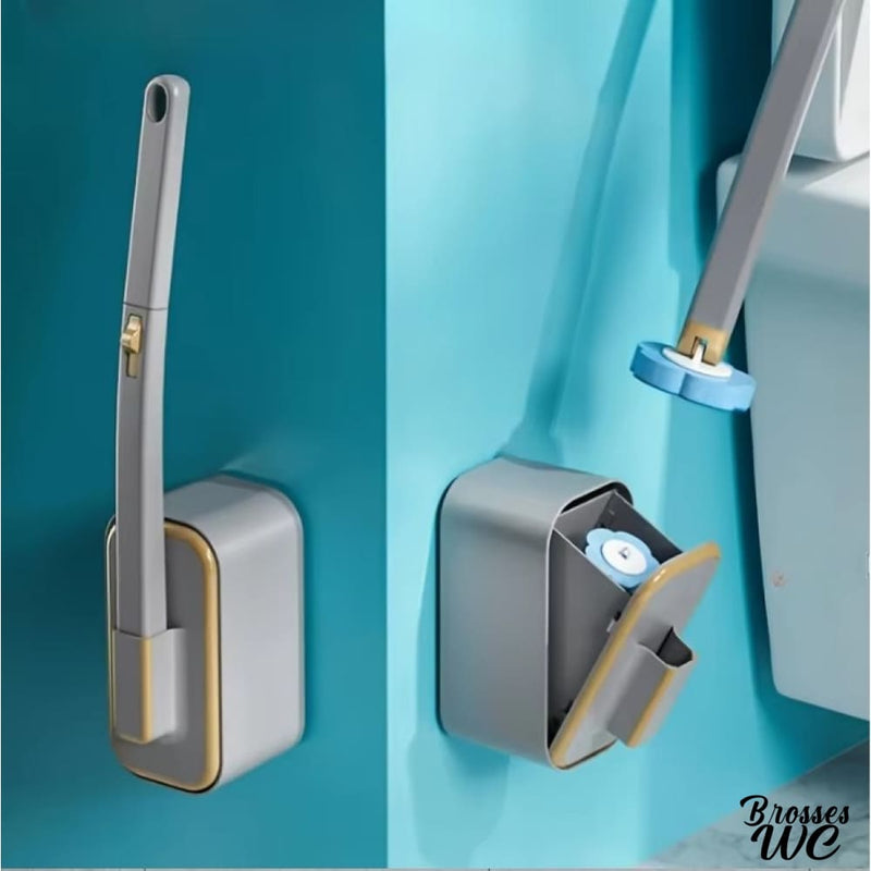 Brosse wc avec reservoir produit nettoyant