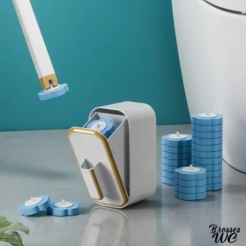 Brosse wc avec reservoir produit nettoyant