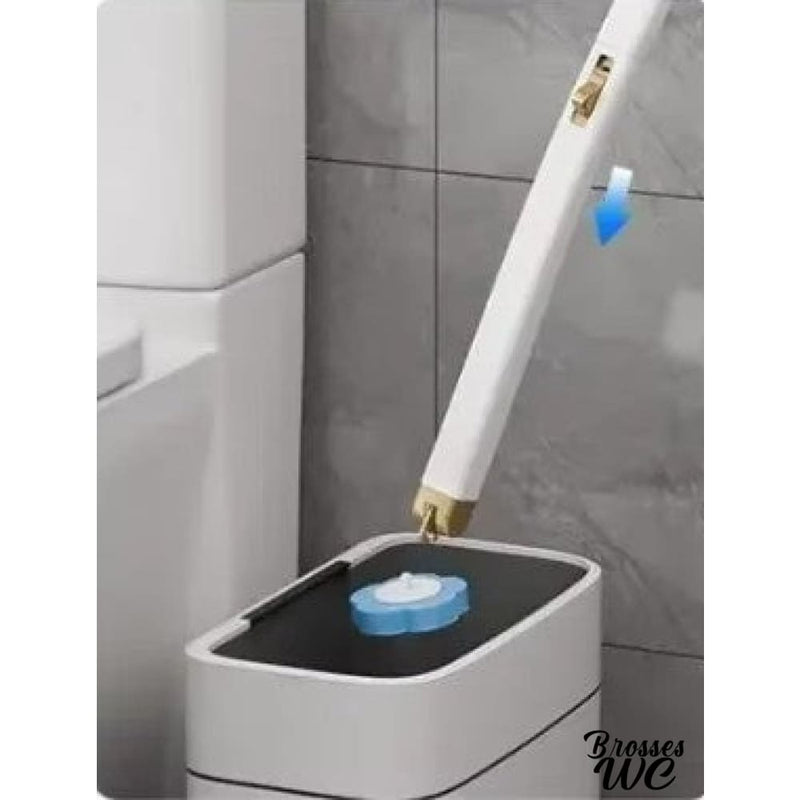 Brosse wc avec reservoir produit nettoyant