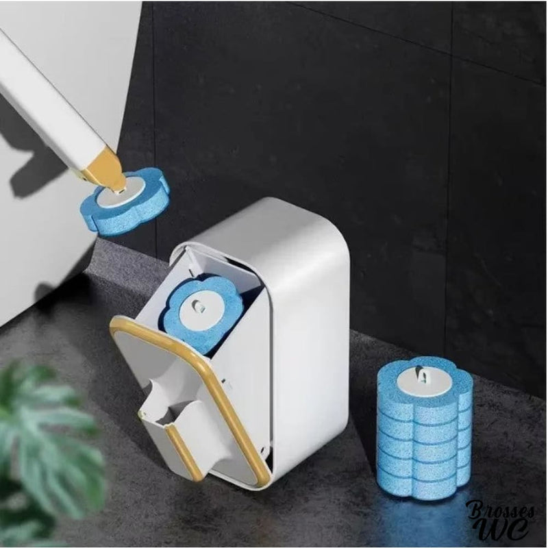 Brosse wc avec reservoir produit nettoyant