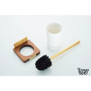 Brosse wc blanc bois céramique