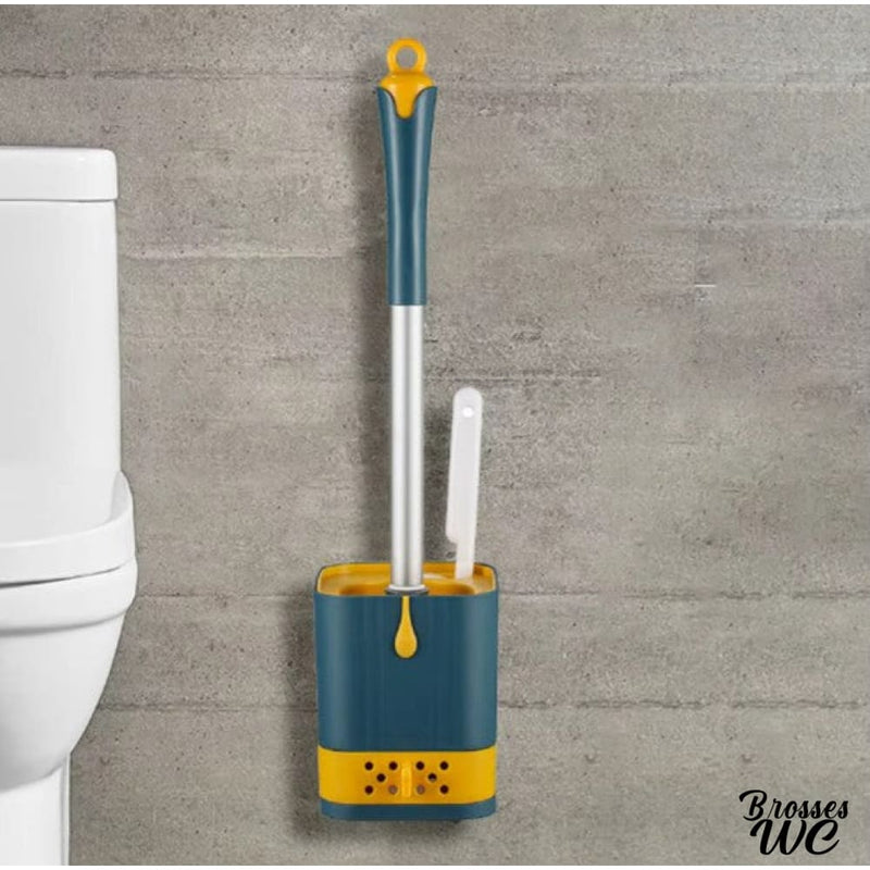 Brosse wc bleu canard