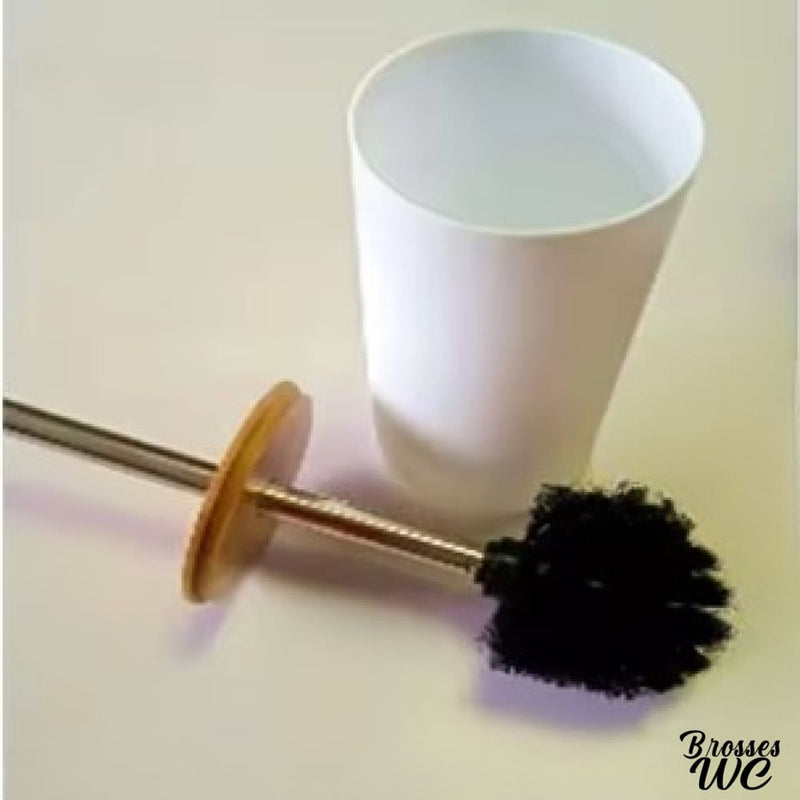 Brosse wc bois et blanc
