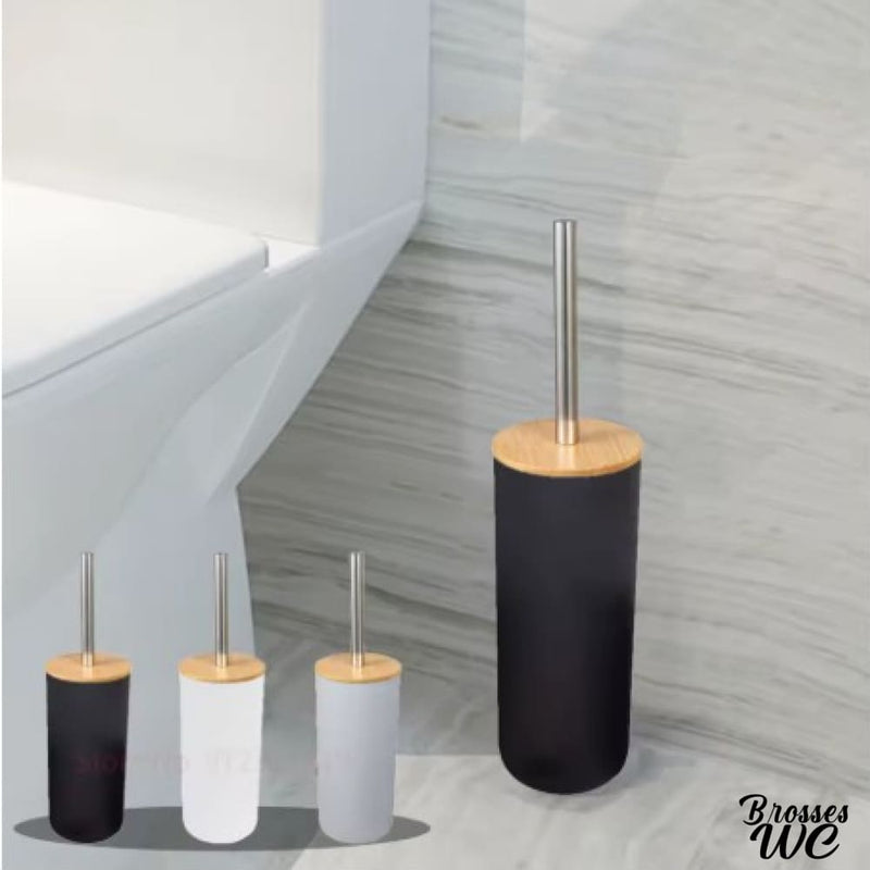 Brosse wc bois et blanc