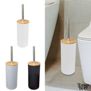Brosse wc bois et blanc