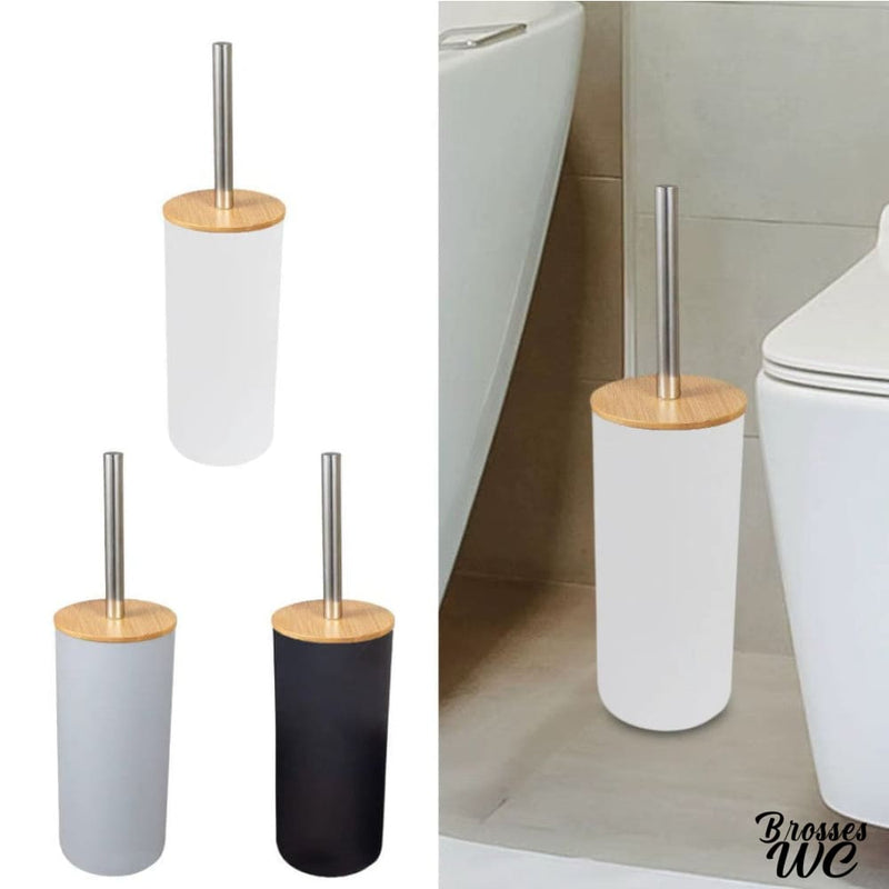 Brosse wc bois et blanc
