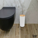 Brosse wc bois et blanc
