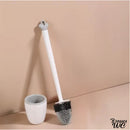 Brosse wc boule poils noirs et blancs