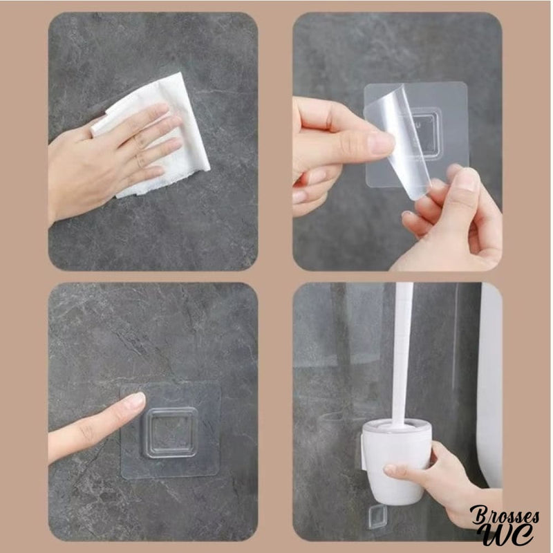 Brosse wc boule poils noirs et blancs