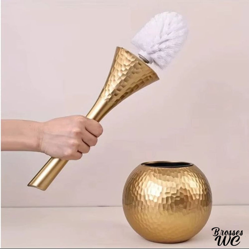 Brosse wc doré