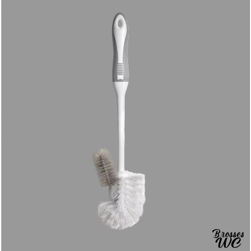 Brosse wc double tête support