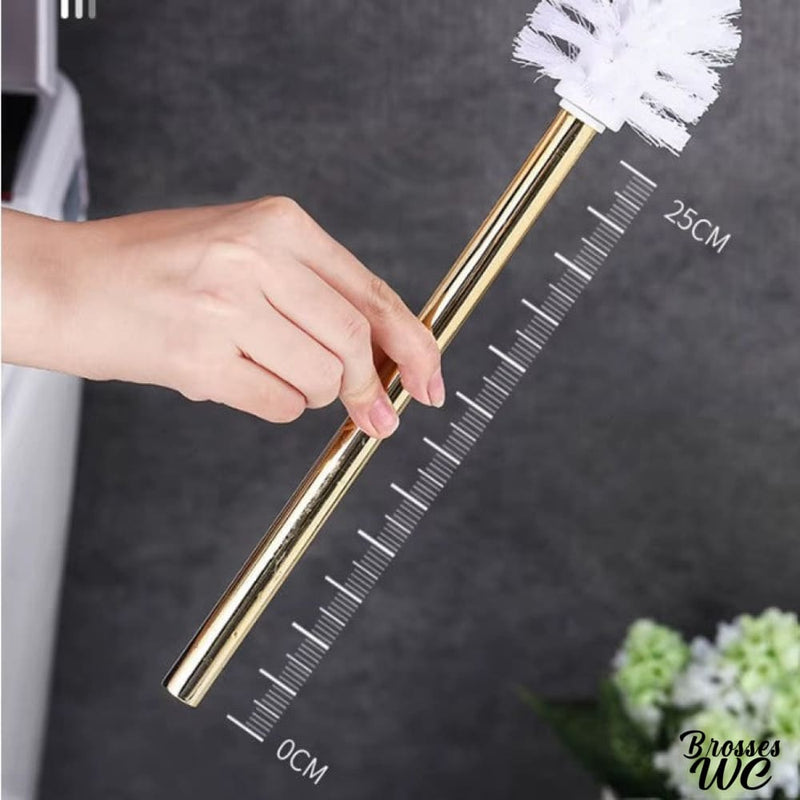 Brosse wc metal céramique rose
