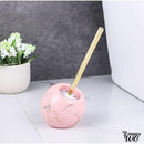 Brosse wc metal céramique rose