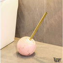 Brosse wc metal céramique rose