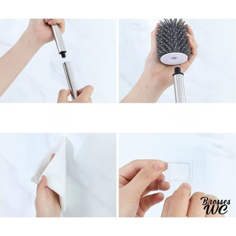 Brosse wc résine gris ou blanc