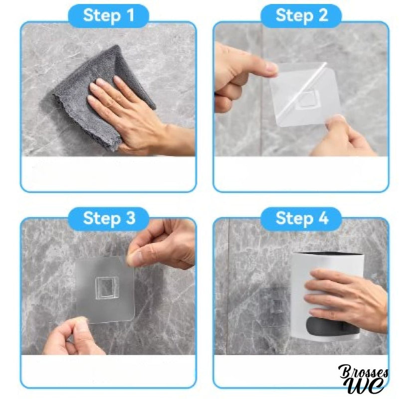 Brosse wc suspendu noir et blanc