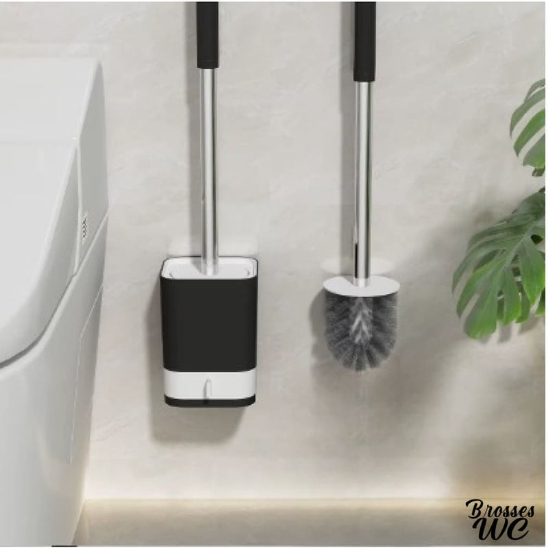 Brosse wc suspendu noir et blanc