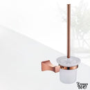 Brosse wc suspendu or rose