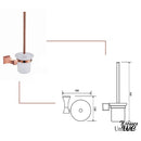 Brosse wc suspendu or rose