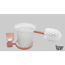 Brosse wc suspendu or rose