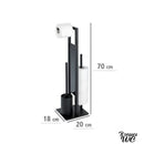 Combiné wc porte rouleau balai