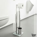 Combiné wc porte rouleau balai